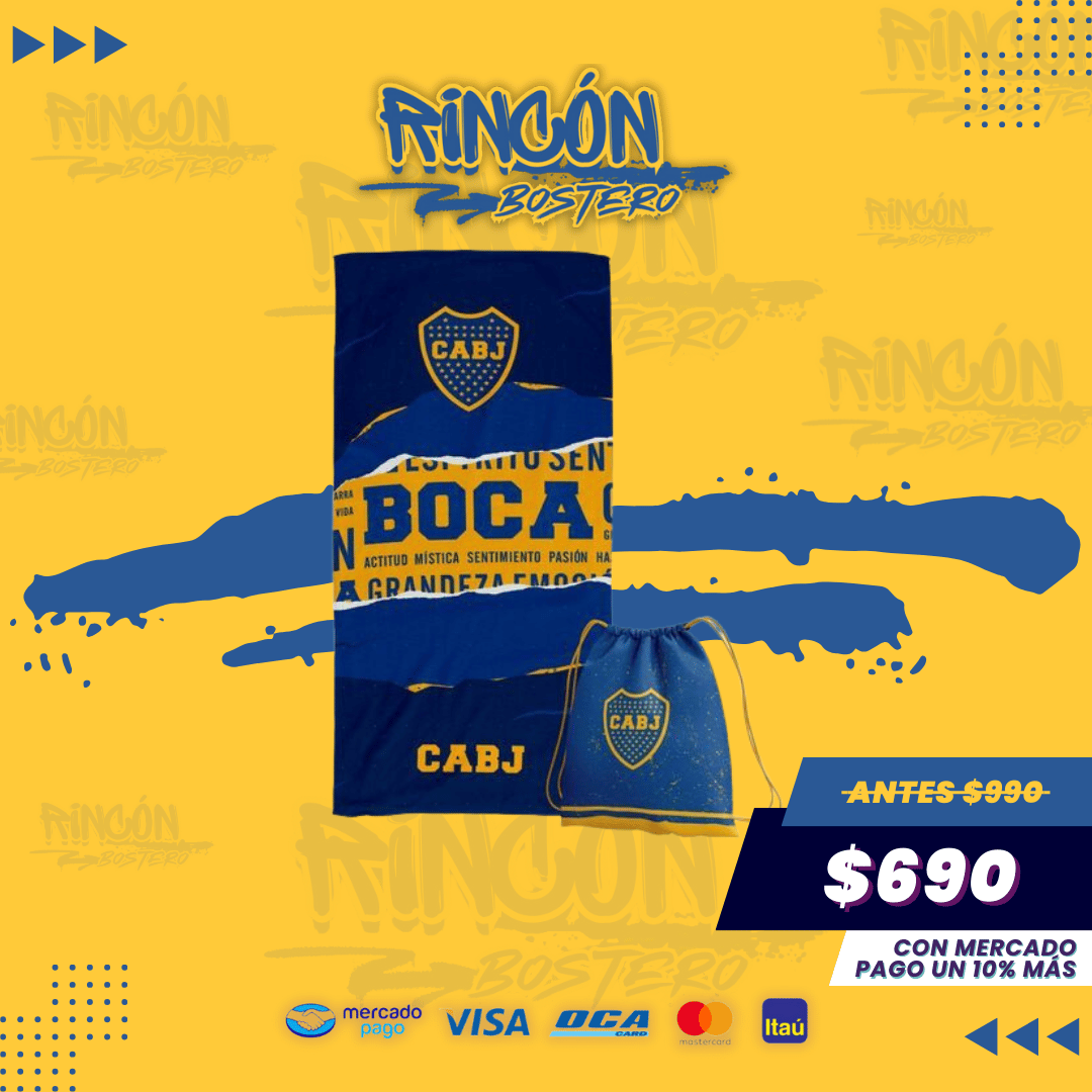 Toallón Boca Juniors con Mochila