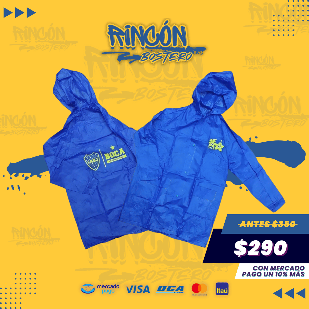 Piloto infantil Boca en talles 4/6/8/10/12