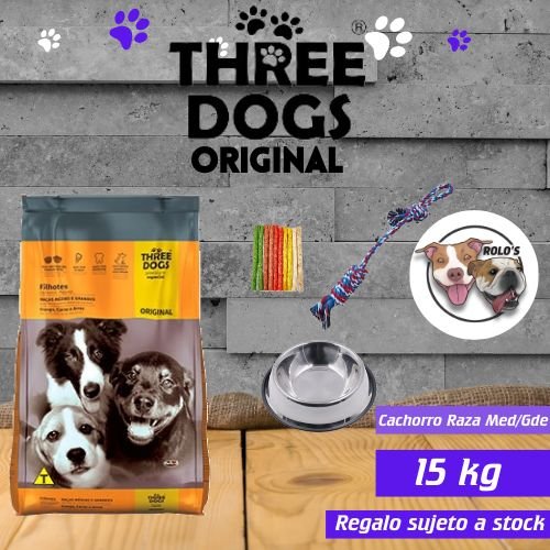 Three Dogs Original Cachorros 15 kg