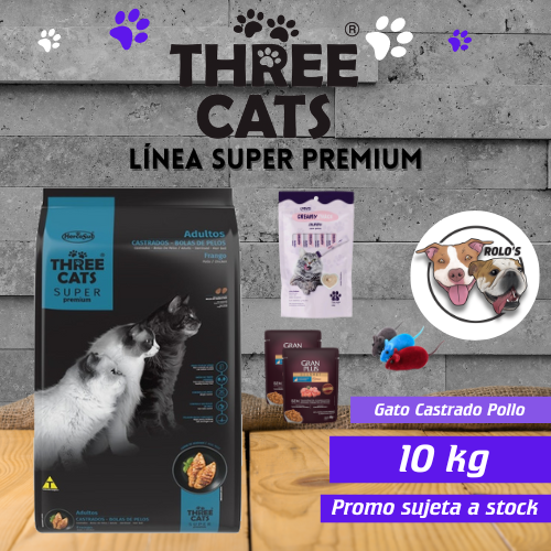 Three Cats Super Premium 10kg Pollo