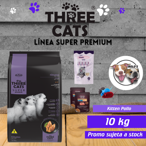 Three Cats Super Premium Kitten 10kg Pollo
