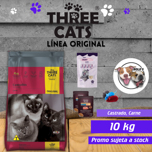 Three Cats Original 10kg sabor Carne