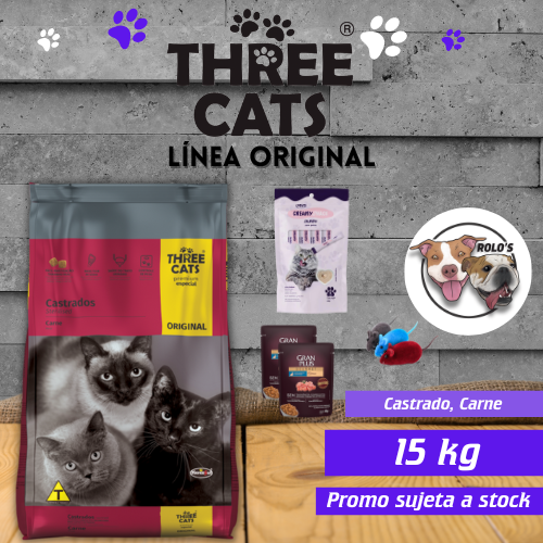 Three Cats Original 15kg sabor Carne