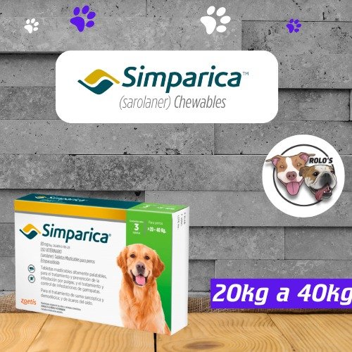 Pastilla Simparica 20 a 40kg 1 Comprimido 