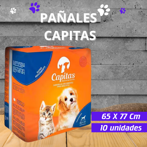 Pañales Capitas 10 unidades 65 x 77cm