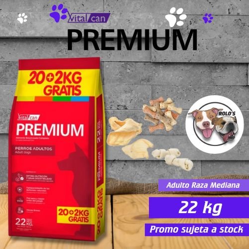 Vitalcan Premium Adulto Raza Mediana 20kg 
