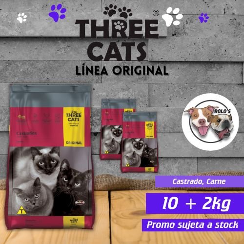 PROMO Three Cats Original Castrados 10 + 2 kg EXTRA