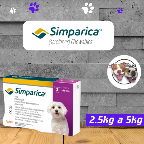 Pastilla Simparica 2.5 a 5kg 1 Comprimido 