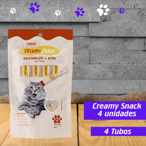 LOPETS CREAMY Sabor Katshobushi y Atún - 4 Unidades