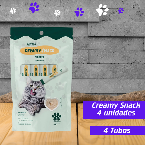 LOPETS CREAMY Sabor Verdel - 4 Unidades