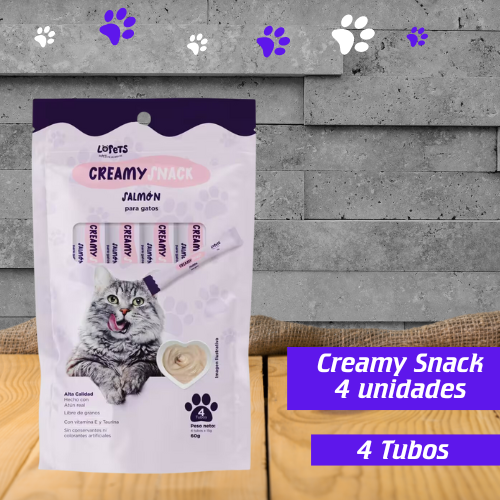 LOPETS CREAMY Sabor Salmón - 4 Unidades