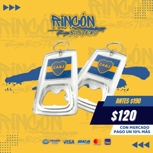 Llavero destapador acrílico Escudo Boca