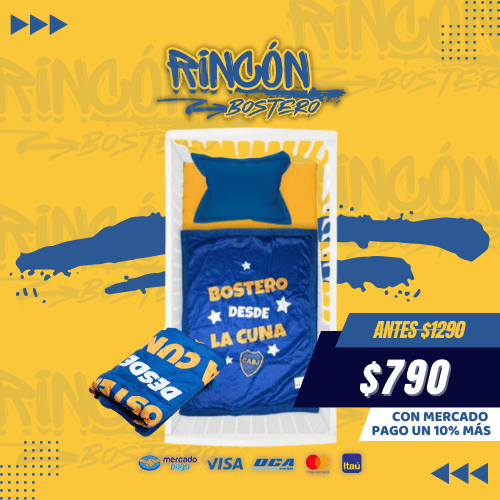 Frazada Cuna Doble Faz Boca Juniors C/Corderito
