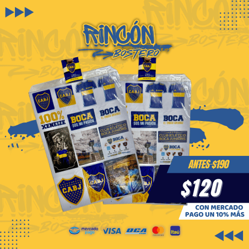 Plancha de Stickers Boca Juniors varios Diseños