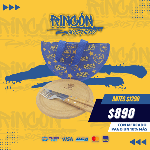 Set Asado con estuche Tabla Circular + Cubiertos