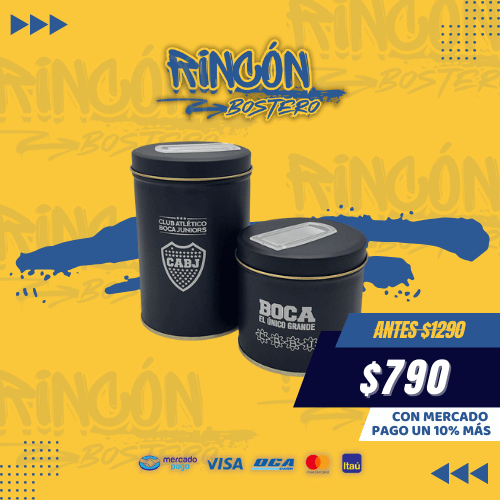 Set X2 Yerbera Boca Junior Color Negro Mate