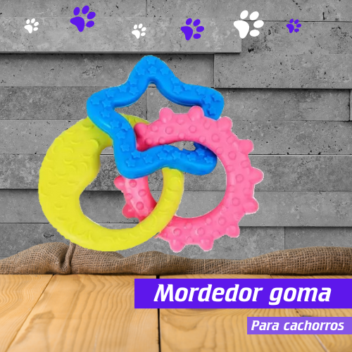 Mordedor de goma 3 colores para cachorros 