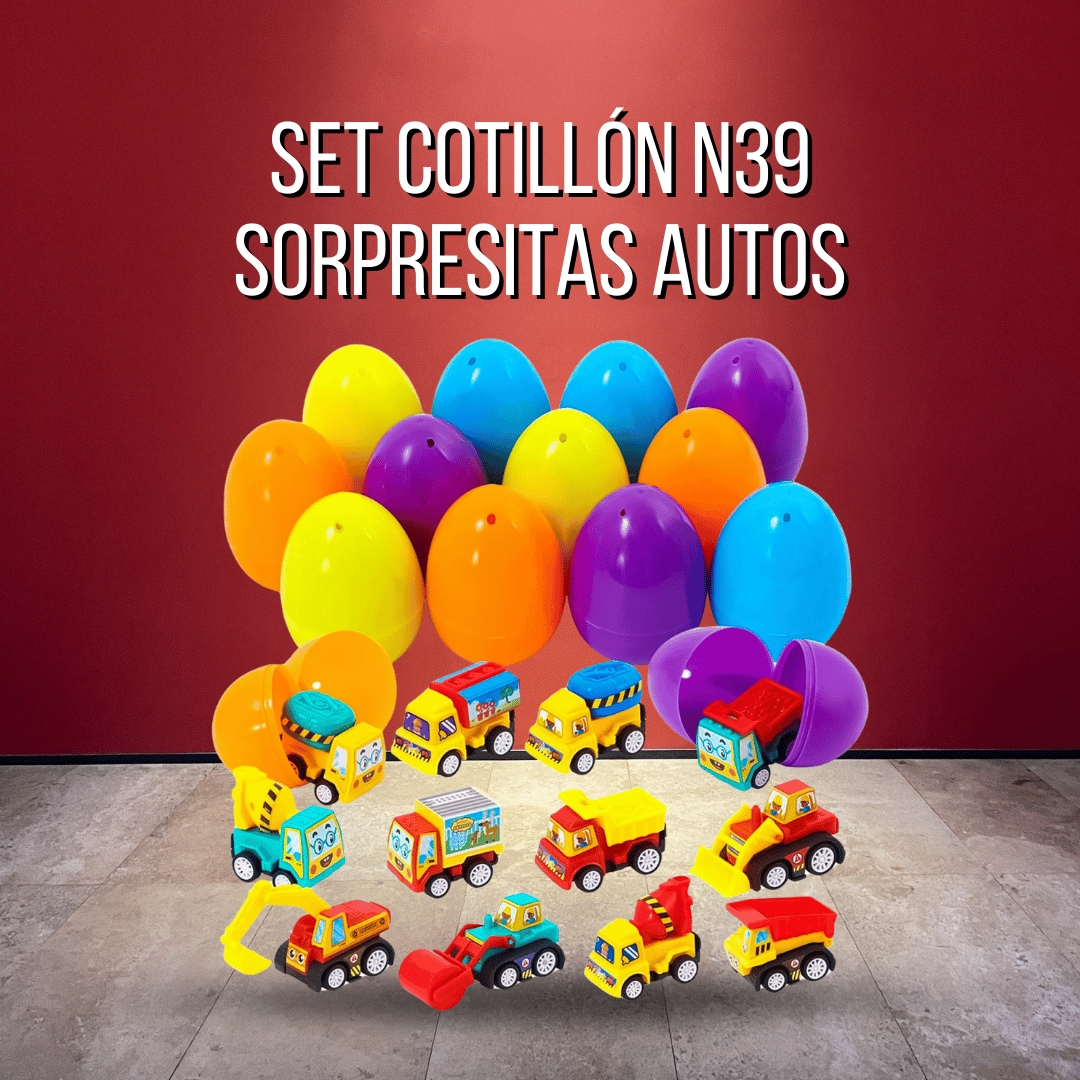 Set de cotillón sorpresas autos