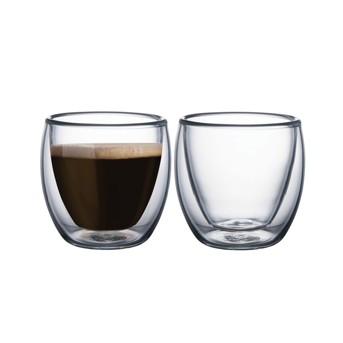 Juego de vasos de café de vidrio doble de 2 piezas