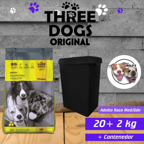 PROMO Three Dogs Original Adulto 22 + Contenedor