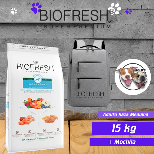 PROMO Biofresh Adulto Raza Mediana 15kg + Mochila