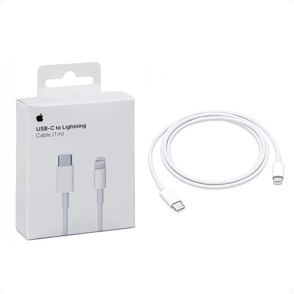 Cable Apple Usb-c A Lightning 1m Para Iphone - Cargador Blanco